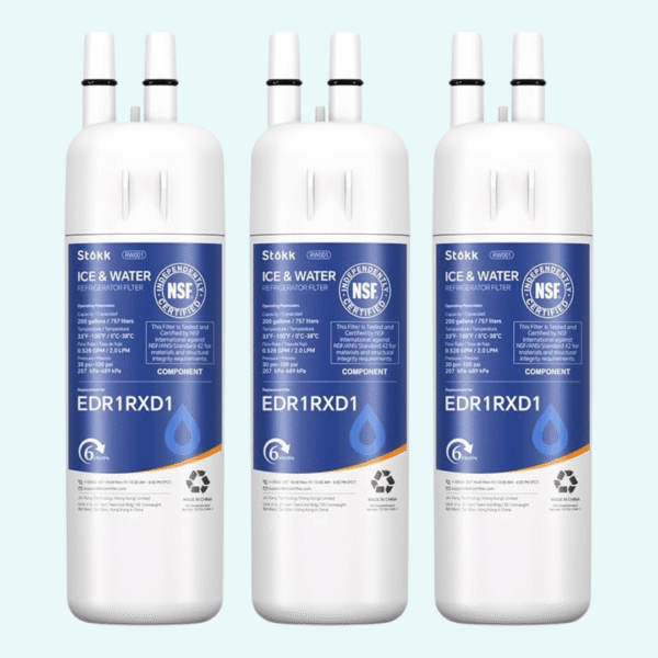 Stokk EDR1RXD1 Replacement Compatible with Everydrop Filter 1, EDR1RXD1B, Whirlpool W10295370A, P8RFWB2L, P4RFWB, P5WB2L, 46-9081, 46-9930, RW001 Refrigerator Water Filter, 3 Pack